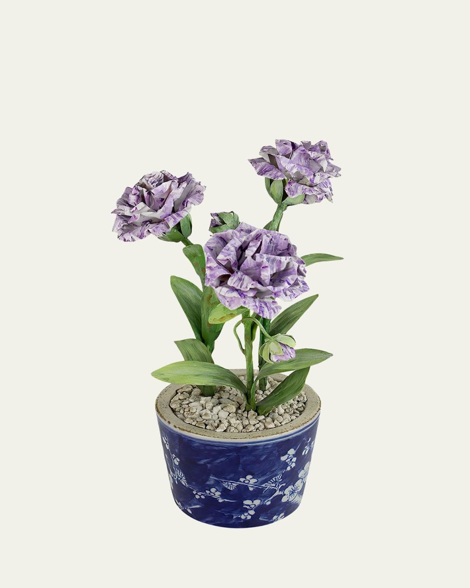 Carnation January Birth Flower in Ceramic Pot
